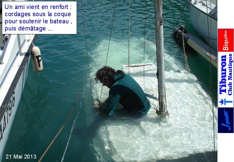 Préparatifs pour le démâtage Préparatifs pour le démâtage